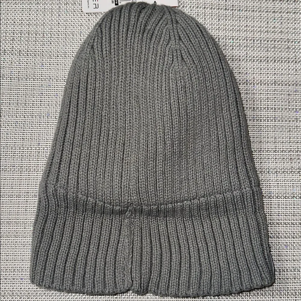 SPYDER OS Kids/Adult Unisex Gray Fleece Lined Ribbed Knit Scull Cap Beanie Hat